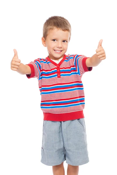 Smějící se děti s palec nahoru znamení — Stock fotografie