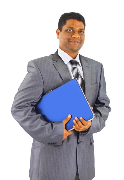 Retrato de un hombre de negocios afroamericano bien parecido contra la espalda blanca —  Fotos de Stock