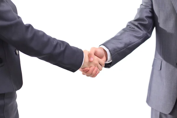 Handshake podnikatelů. na bílém pozadí. — Stock fotografie