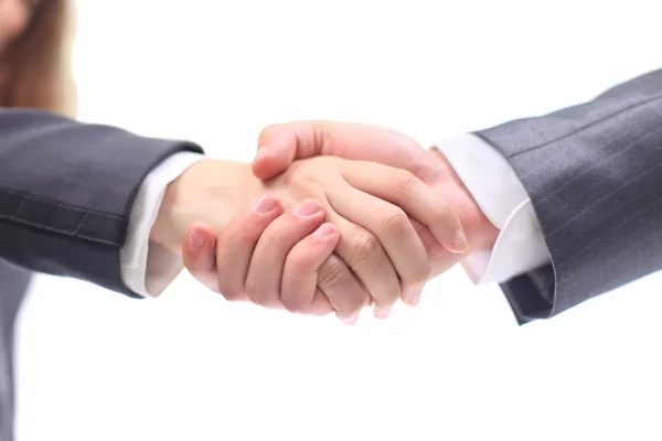 Handshake businessmen. On a white background. — Stock Photo, Image
