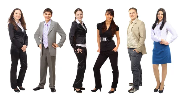 Team van business groep menigte volledige lengte staan geïsoleerd op witte bac — Stockfoto