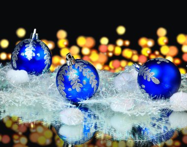 Colorful blue christmas balls