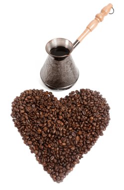 Coffee pot and coffee beans clipart