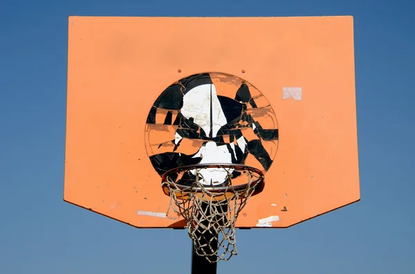Оранжевый и гранж-баскетбол — стоковое фото
