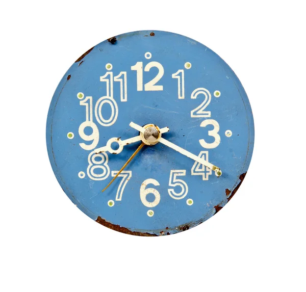 Vintage blue and grunge clock dial — Stock Photo, Image