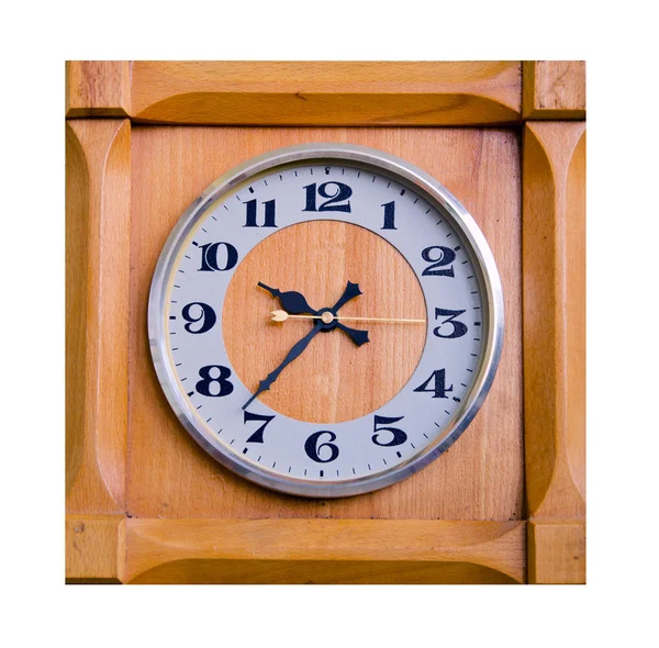 Wooden modern clock — Stock Photo, Image