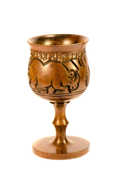 Z pamiątkami rzeźbione drewniane Puchar — Zdjęcie stockowe