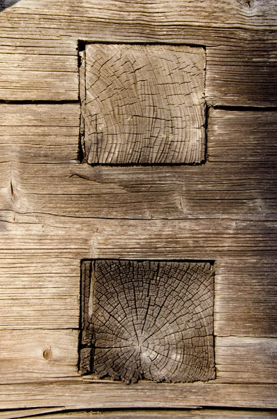 Detalhes da construção da casa de madeira velha — Fotografia de Stock