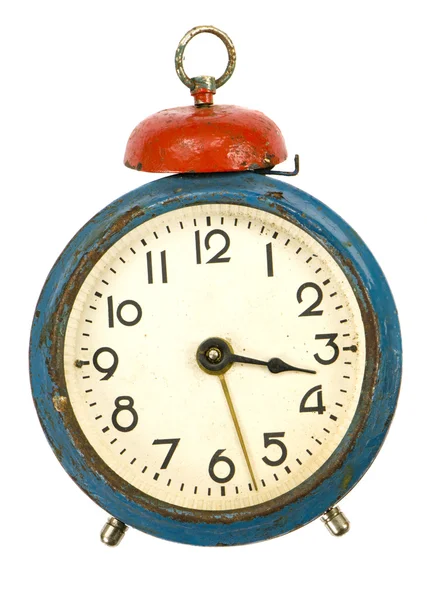 Vintage alarm-clock isolated on white — Stock Photo, Image