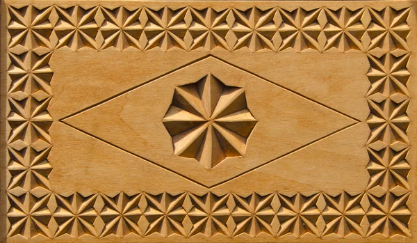 Fondo de caja de madera tallada — Foto de Stock