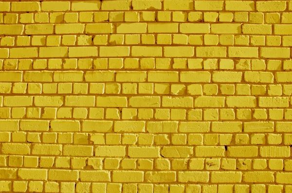 Ladrillos pintados pared amarilla — Foto de Stock