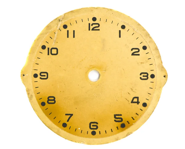 Isolated vintage and grunge clock dial — Stock Photo, Image