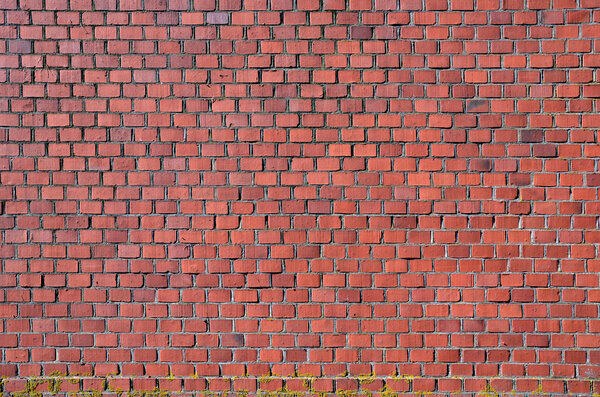 Ancient red bricks wall background and texture