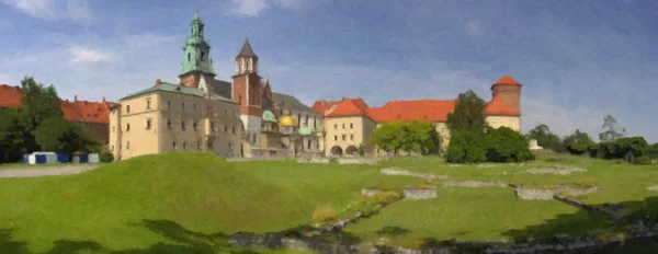 Panorama de Wawel pintura —  Fotos de Stock