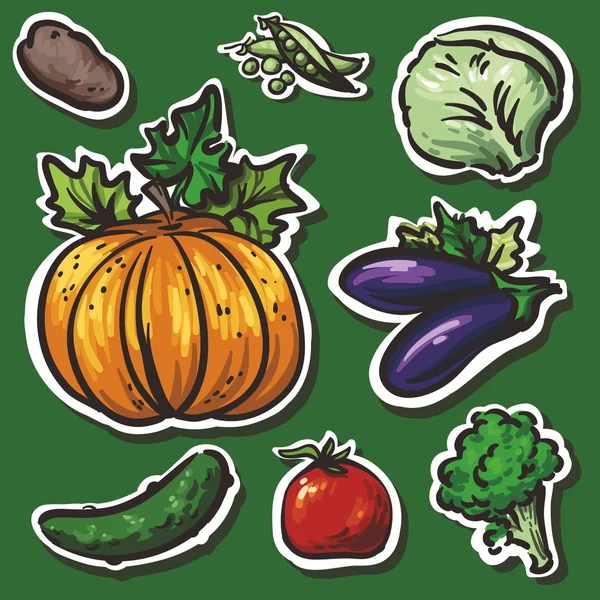 Векторна ілюстрація - колекція красивих соковитих овочів. набір — стоковий вектор