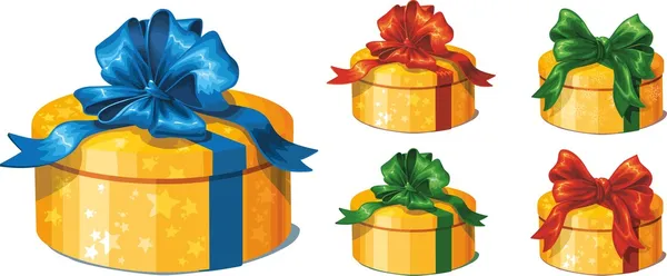 Vektor-Illustration der Geschenkbox mit Schleife auf weißem Hintergrund — Stockvektor