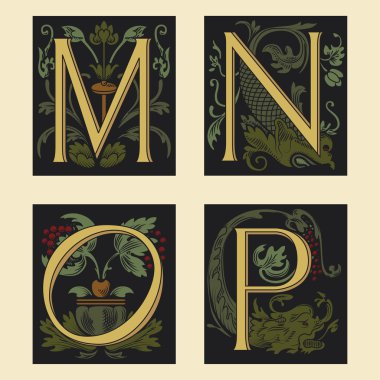 Sixteenth-Century alphabet M N O P