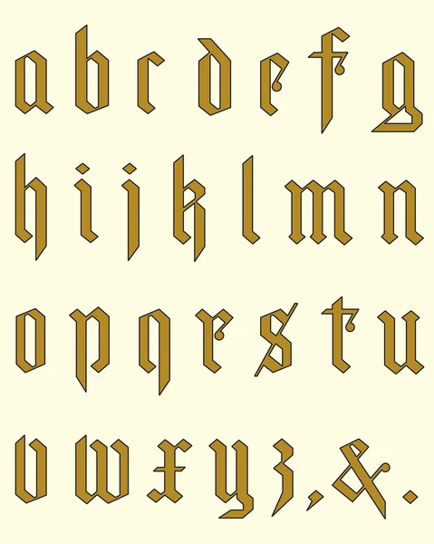 Alfabeto gotico — Vettoriale Stock