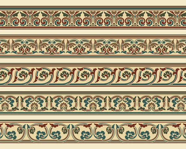 Conjunto de cinco bordes decorativos — Archivo Imágenes Vectoriales