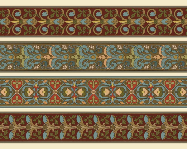 Conjunto de cuatro bordes decorativos — Archivo Imágenes Vectoriales