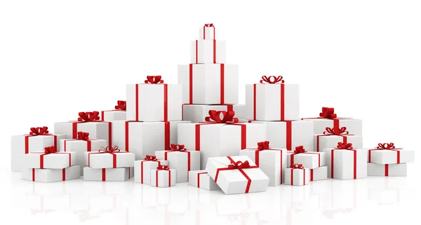 Gift boxes over white — Stock Photo, Image