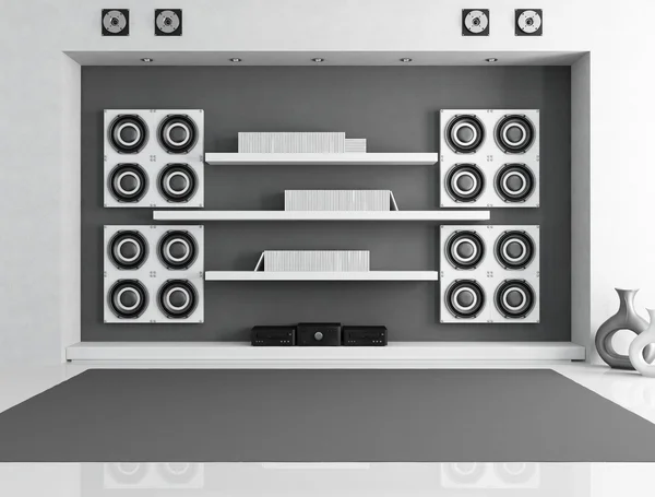 Black and white music room — Stock Photo, Image
