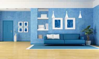 Blue living room clipart