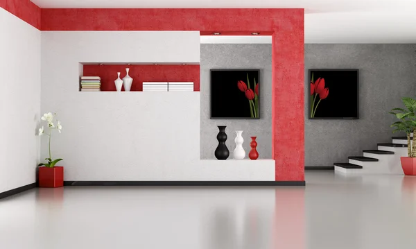 Pusty pokój minimalistyczny salon — Zdjęcie stockowe