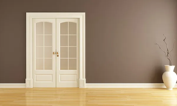Пустой интерьер с раздвижной дверью — стоковое фото