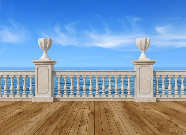 Lege terras met balustrade — Stockfoto