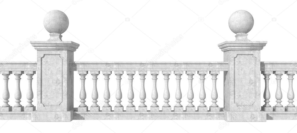 Balustrade on white