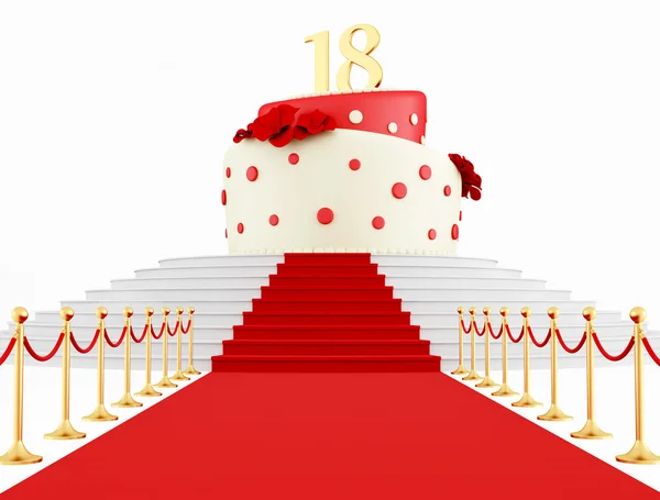Doğum günü pastası ve üst — Stok fotoğraf
