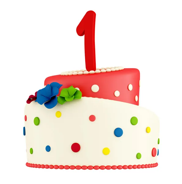 First birthday cake — Stock Photo, Image