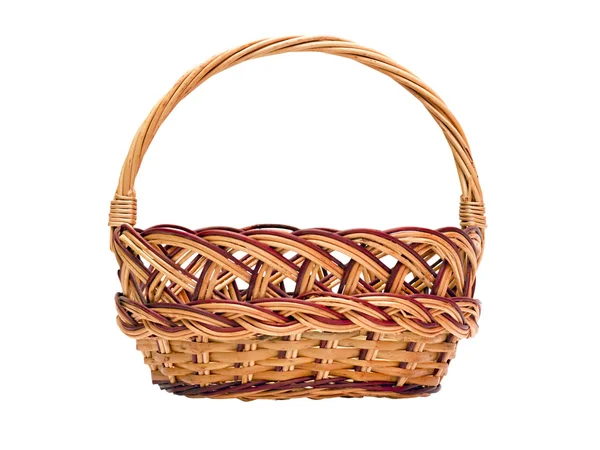 Wickerwork basket with handle — Stock Photo, Image