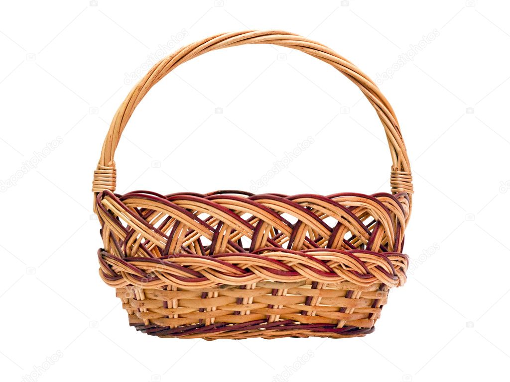 Wickerwork basket with handle