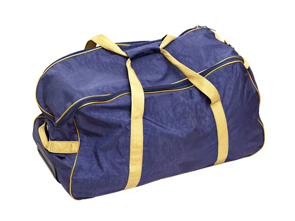 Bolsa de viagem azul com alças — Fotografia de Stock