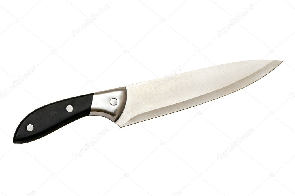 Kitchen knife with plastic handle
