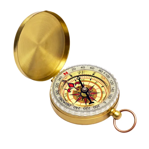 stock image Compass in a brass case