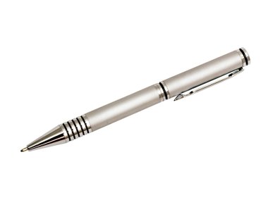 gümüş metal tükenmez kalem