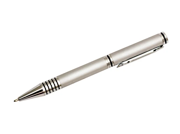 Srebrny metalowy długopis — Zdjęcie stockowe