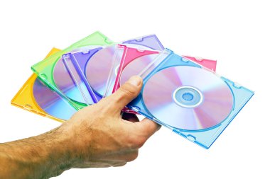 Man's hand with DVD clipart