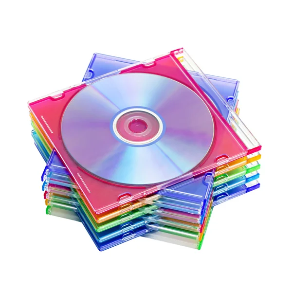Пачка цветных дисков — стоковое фото