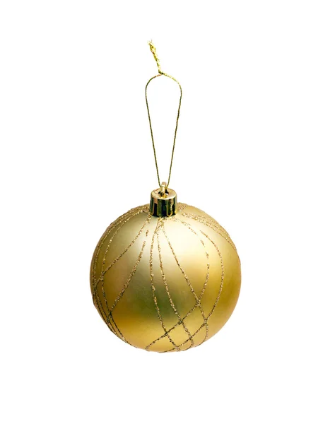 Christmas tree toy yellow ball — Stock Photo, Image
