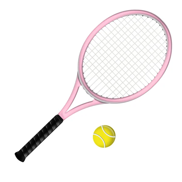 Raquette de tenis rosa — Foto de Stock