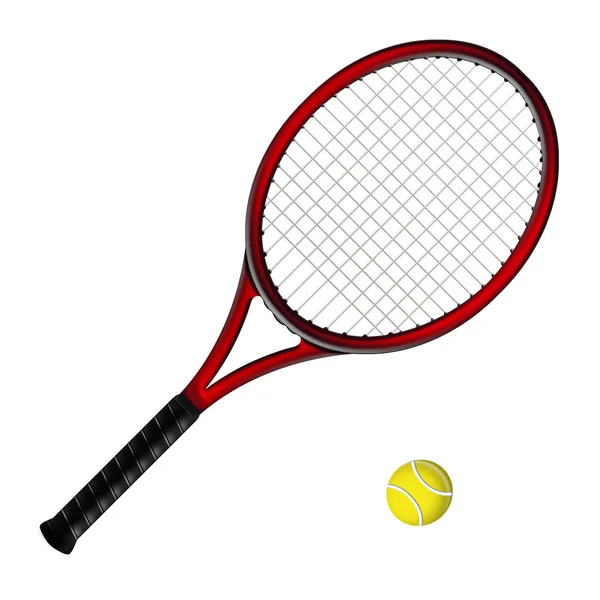 Raquette de tennis rouge — Stock Photo, Image