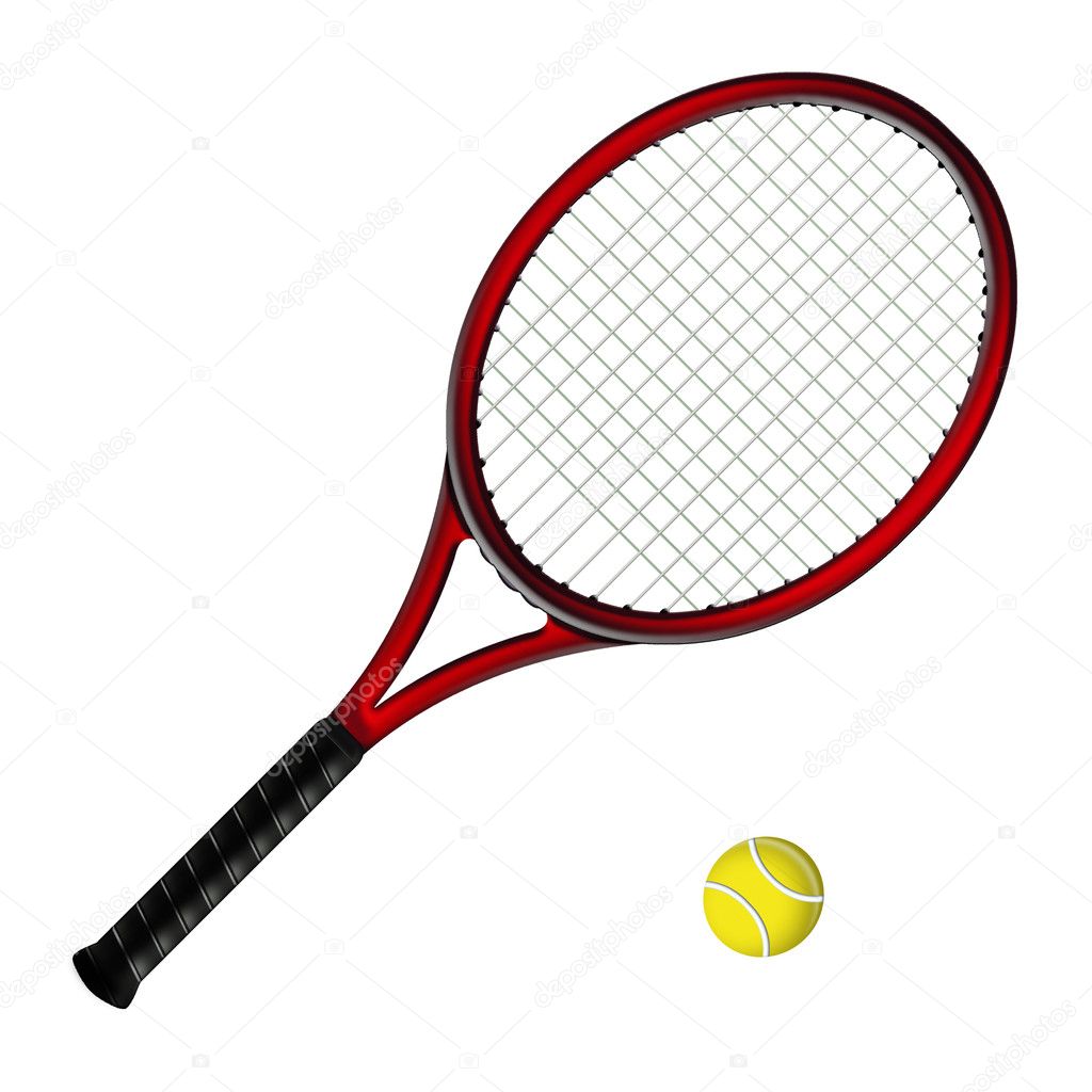 Raquette de tennis rouge