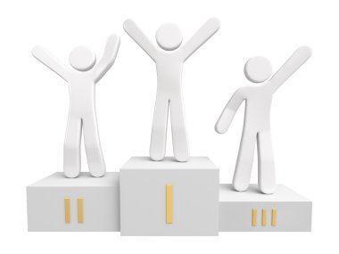 Winners on pedestal clipart