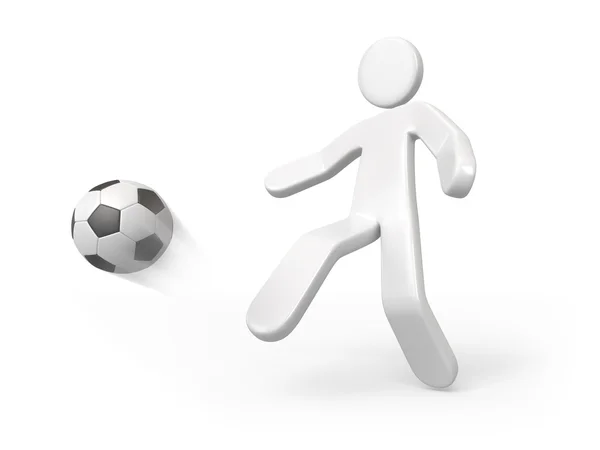 Persona calcia la palla — Foto Stock