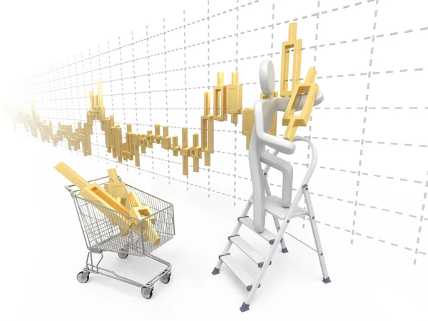 Az ember teszi árfolyamdiagram — Stock Fotó
