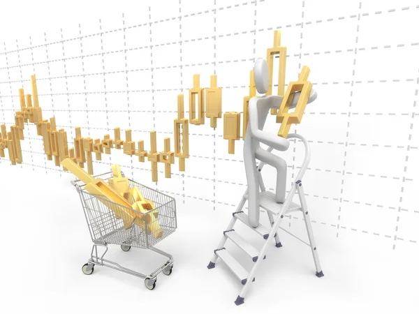 Az ember teszi árfolyamdiagram — Stock Fotó